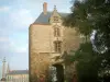 Nantes - Porte Saint-Pierre, bâtiment et statue de la place Maréchal-Foch