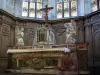 Nantua church - Inside the Saint-Michel abbey: choir and high altar with its white marble angels