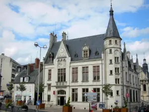 Nevers - Building of bank Caisse d'Épargne of Neo-Gothic style