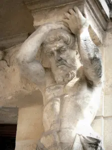 Niort - Detail of a carved facade in the old town