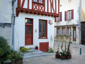 Noyers - Facades of houses in the medieval town