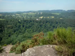 Oëtre rock - Swiss Normandy (Suisse Normande): from the Oëtre rock (natural viewpoint), view of Rouvre gorges and the surrounding wooded landscape