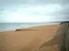 Omaha Beach - Landing site: Omaha beach, the Channel (sea), and cloudy sky