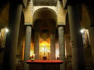 Orcival basilica - Crypt of the Notre-Dame Romanesque basilica