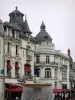 Orléans - Houses and fountain of the Martroi square