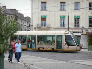 Orléans - Tramway and buildings of the city