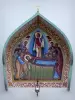 Orthodoxe kerk van Sainte-Geneviève-des-Bois - Gevel van de Russisch-Orthodoxe Kerk van Onze Lieve Vrouw van de Assumptie-: muurschildering van de Dormition van de Maagd Maria