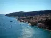 Paesaggi del litorale della Costa Azzurra  - Vista sul mare, navi, Villefranche-sur-Mer e la Mont-Boron