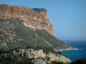 Paesaggi del litorale della Provence - Cape scogliera a picco sul Mar Mediterraneo Scoundrel