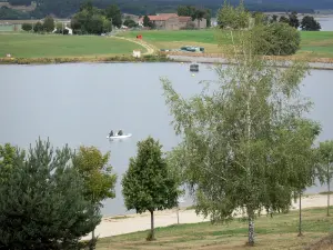 Paesaggi della Lozère - Vista sul lago e la sua sponda Naussac alberato