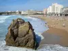 Paesaggi del Paese basco - Biarritz: rock, Grand Beach e le facciate di fronte alla spiaggia del resort