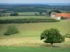 Paisajes de Borgoña - Granja rodeada de campos de