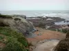 Paisajes de Vendée - Vendée: vegetación, escaleras, arena, rocas y el mar (Océano Atlántico), Saint-Hilaire-de-río (Sión, en el Océano)