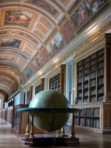 Palace of Fontainebleau - Interior of  the Palace of Fontainebleau: State Apartments: Diane Gallery (library) and its globe