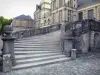 Palace of Fontainebleau - Horseshoe staircase in the White Horse courtyard (Farewell courtyard)