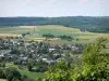 Panoramic view from the Deux-Amants coast - View of the houses of Pîtres and surrounding fields from the Deux-Amants viewpoint