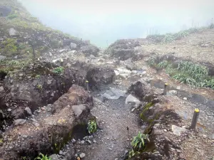 Parc National de la Guadeloupe - Sentier balisé au sommet du volcan de la Soufrière