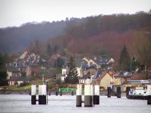 Parc Naturel Régional des Boucles de la Seine Normande - Forêt, arbres et maisons d'un village au bord du fleuve (la Seine)