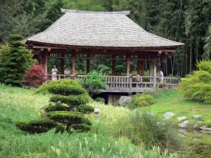 Parque de bambú de Prafrance - De bambú de Anduze (en la ciudad de Générargues), jardín exótico: Pabellón del valle del dragón (jardín zen en japonés)