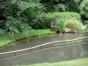 Parque de bambú de Prafrance - De bambú de Anduze (en la ciudad de Générargues), jardín exótico: la cuenca de agua, árboles y bambú