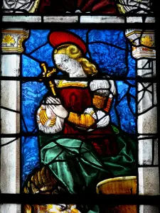 Pays du Der - Stained glass window (16th century) of the Saint-Rémi de Ceffonds church