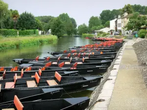 Paysages des Deux-Sèvres - Vallée de la Sèvre niortaise - Marais poitevin - Venise verte - Coulon : embarcadère pour une promenade en barque dans le marais mouillé