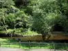 Paysages du Limousin - Barrière en bois, rive, rivière et arbres