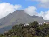 Paysages de la Martinique - Maisons perchées au pied du volcan de la montagne Pelée 