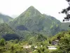 Paysages de la Martinique - Parc Naturel Régional de la Martinique : maisons dans un écrin de verdure au pied des pitons du Carbet