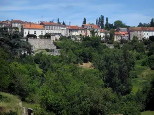 Paysages du Périgord - Maisons de la ville de Nontron et arbres, dans le Parc Naturel Régional Périgord-Limousin