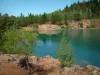 Paysages du Var intérieur - Lac, forêt et rives avec des arbrisseaux et des arbres