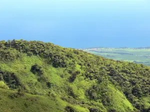 Pelée mountain - View Martinique coast and the sea during the ascent of the volcano