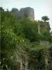 Penne - Los árboles y las ruinas del castillo (fortaleza)