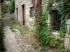 Pérouges - Ruelle pavée bordée de maisons en pierre