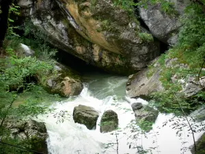 Pertes de l'Ain - Felsen und Fluss Ain