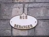 Pézenas - Panneau de la rue Béranger