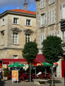 Poitiers - Terrasse de café, arbres et maisons