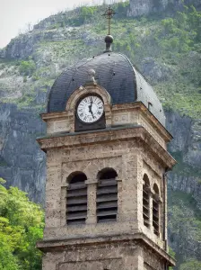 Pont-en-Royans - Bell tower of the Saint-Pierre church (town in the Vercors Regional Nature Park)