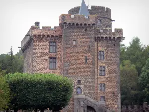 Pontgibaud castle - Dauphin castle, medieval fortress made of lava stone; in the Auvergne Volcanic Regional Nature Park