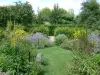 Pontoise - Parque del museo Pissarro: jardín de los cinco sentidos con sus plantas aromáticas y medicinales