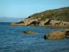 Porquerolles island - The Mediterranean Sea, cliffs and the wild coast (côte sauvage) of the island
