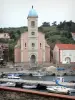 Port-Vendres - Notre-Dame de Bonne Nouvelle, de estilo románico bizantino, con vistas al puerto pesquero
