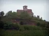 Priorat von Saint-Romain-le-Puy - Prioratskirche im romanischen Stil in der Höhe sitzend auf ihrer vulkanischen Bergspitze