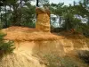 Provençal colorado - Small Fées chimney, trees (former ochre careers of Rustrel)