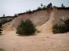 Provençal colorado - Désert blanc (White desert) with sand, trees and small cliffs (former ochre careers of Rustrel)