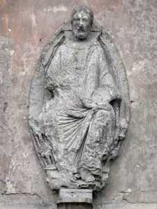 Provins - Portal de la colegiata de la iglesia de San Quiriace: Cristo en la gloria