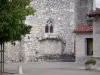 Pujols - Place Saint-Nicolas square and facade of the Saint-Nicolas church