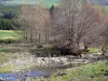 Regionaal Natuurpark van de Monts d'Ardèche - Bergen van de Ardèche: de Loire rivier omzoomd met bomen en weiden