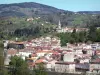 Regional Natural Park of the Ardèche Mountains - View of the church bell tower and rooftops of the town of Lamastre