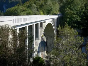 Regionaler Naturpark des Haut-Jura - Jura Gebirge: Brücke Pierres überspannend die Valserine